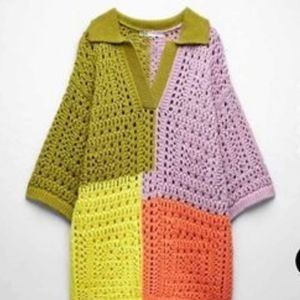 Zara crochet polo shirt